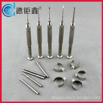 With elegant wood box screw driver repair kit